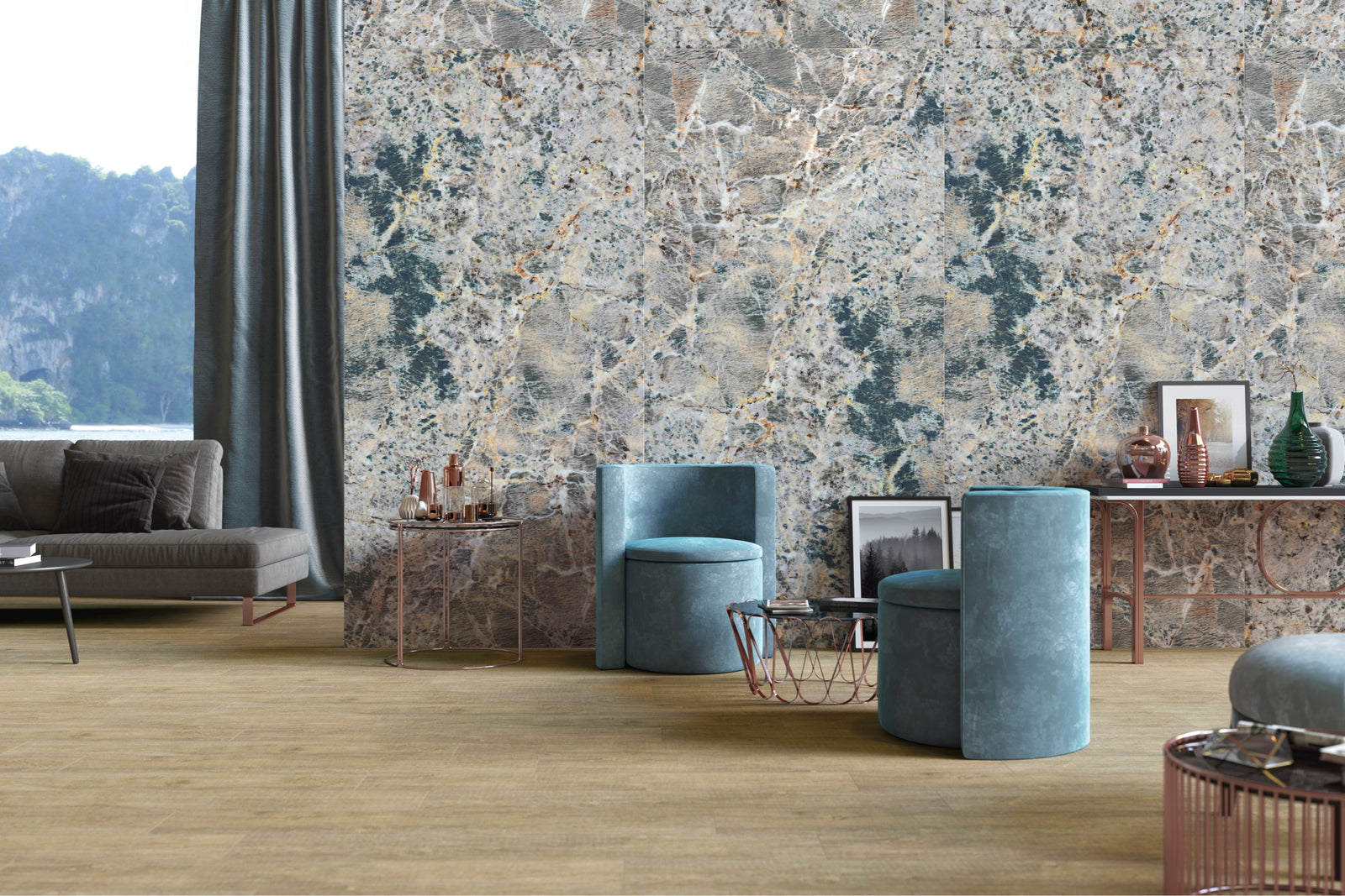 NG Kütahya Seramik Amazonite Groen, Blauw 60x120 cm tegel