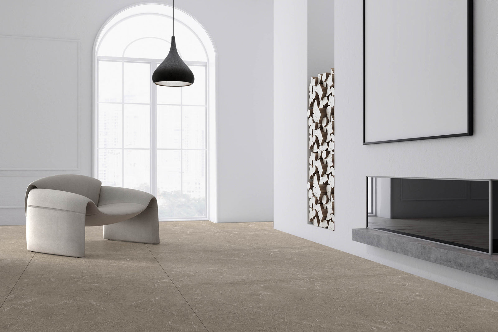 NG Kütahya Seramik Rodin Ecru Grijs, Mink, Beige 120x120 cm tegel
