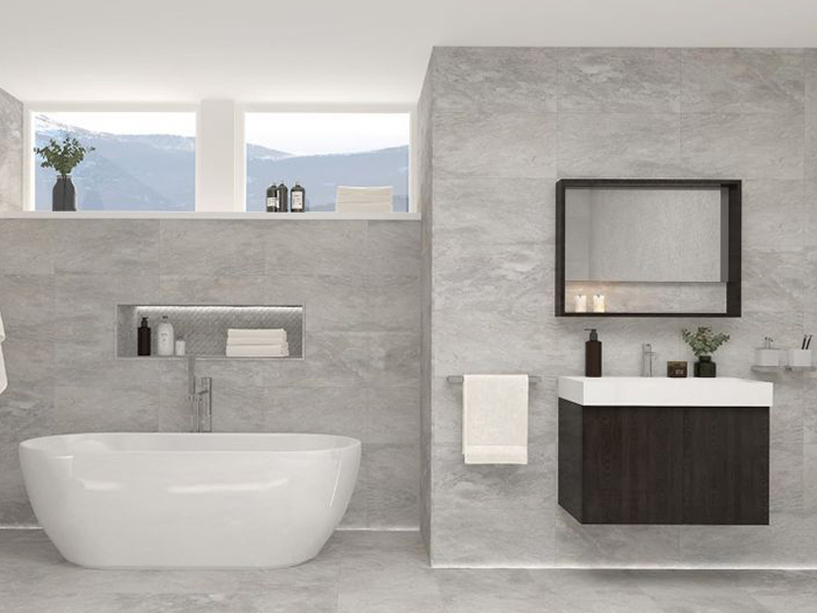 Porcelanosa Mirage Zilver 33,3x59,2 cm tegel