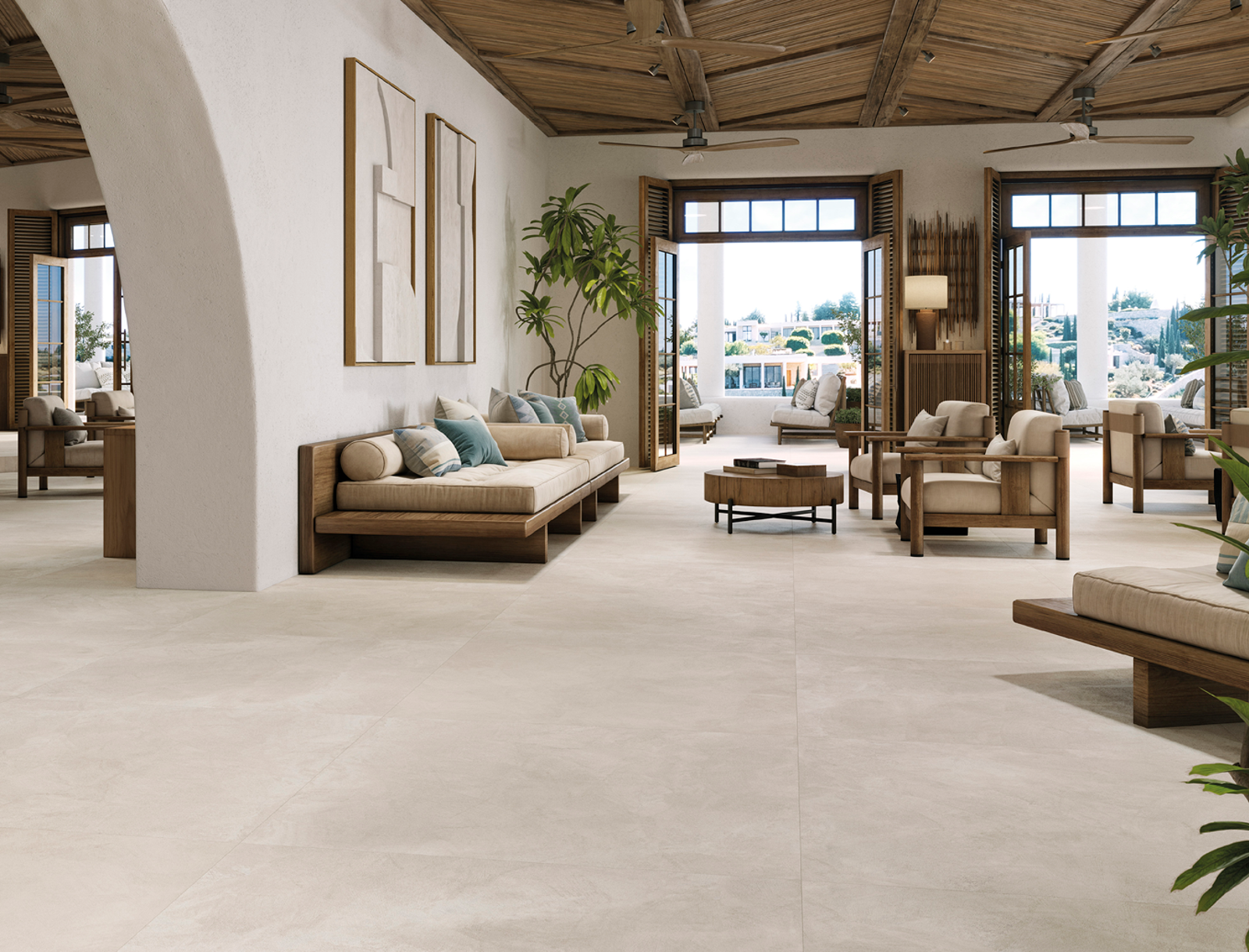 Porcelanosa Santorini Wit 120x120 cm tegel